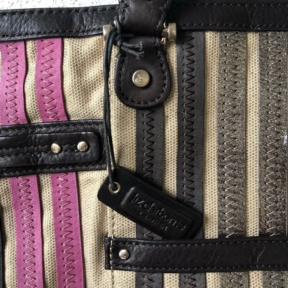 NWT Liz Claiborne Leather Trim Broadway Hand Bag